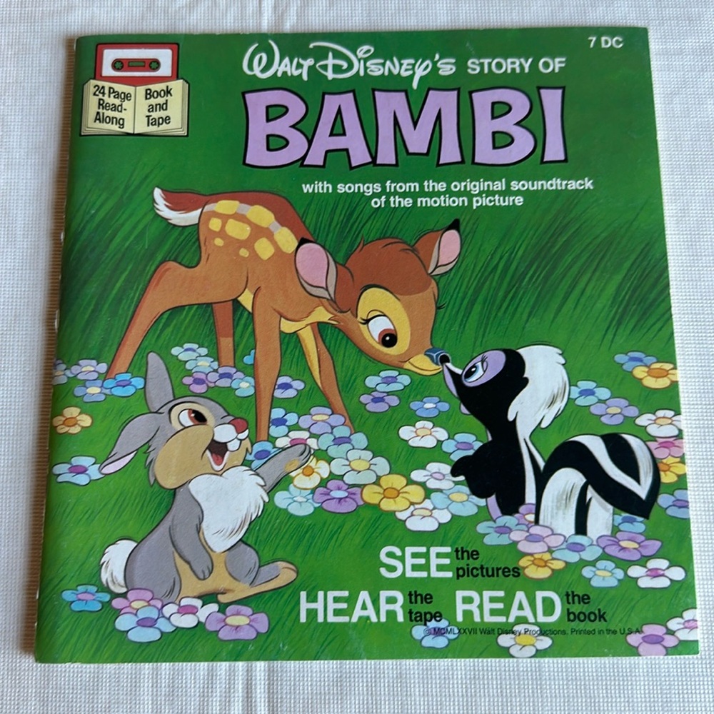 Walt Disney's *Vintage* Story of Bambi 24 Pg Read Along Book *TAPE NOT INCLUDED*
